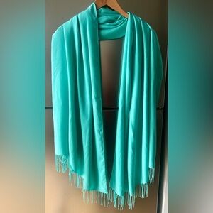 Pashmina Mint Green Scarf Shawl Fringe Wrap Soft Lightweight